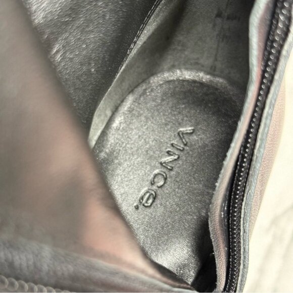 Vince Pilar Pointy Toe Black Leather Heeled Tall Boot 10M - Picture 14 of 16